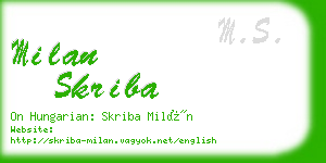 milan skriba business card